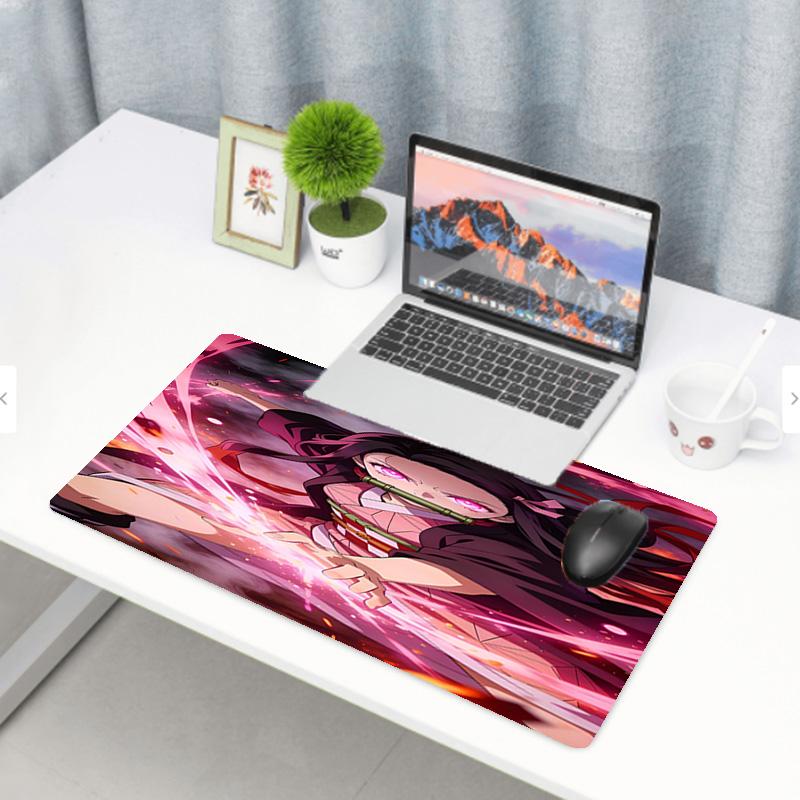 Demon Slayer Print Mouse Pad, Anti‑Slip Desktop keyboard Mat, for PC Laptop Gaming Working Daily Use, Cool Festival Surprise Gift