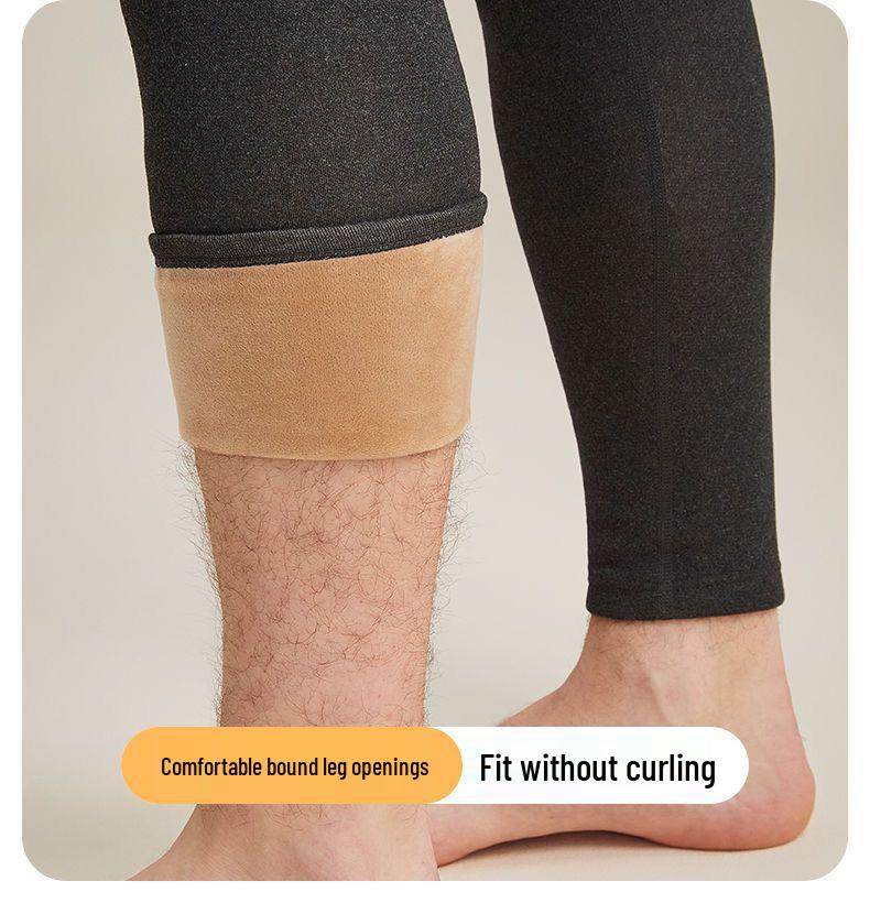 Camel Wool Fleece-Lined Underwear Set: Thick, Warm Base Layer for Women - Ideal for Autumn and Winter.