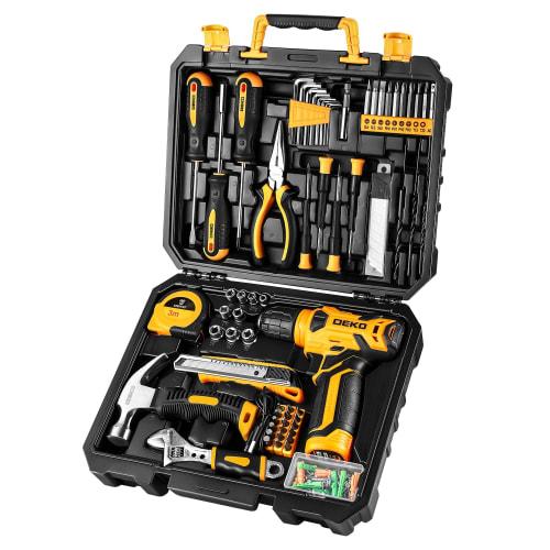 126-Piece Tool Set with 8V Electric Drill, DIY Tool Set, Drill, Power Tool Set, Household Tool Set, Furniture Assembly, Home Maintenance, Carpentry To