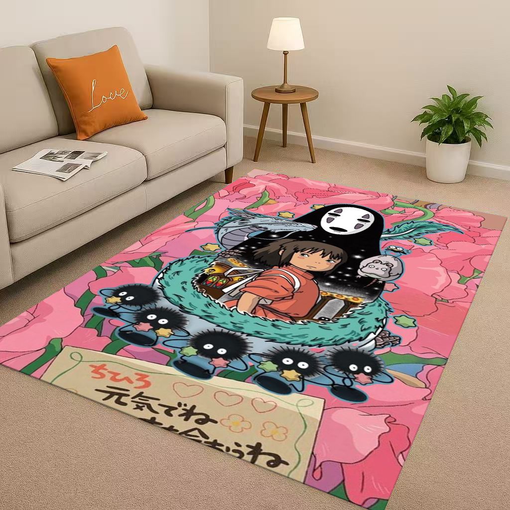 Classic Cartoon Spirited Away No Face Man Living Room Non-Slip Area Rug Soft Carpet for Bedroom Playroom Sofa,Home Decor Doormat