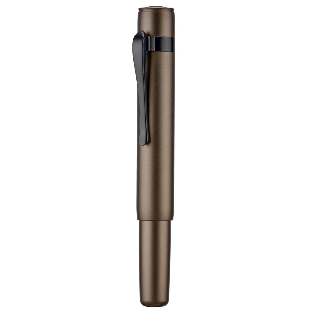 Hongdian M2 Mini Fountain Extra Soft Brown Slim Pocket Travel Pen Pen, Fine, Nib, Aluminum,