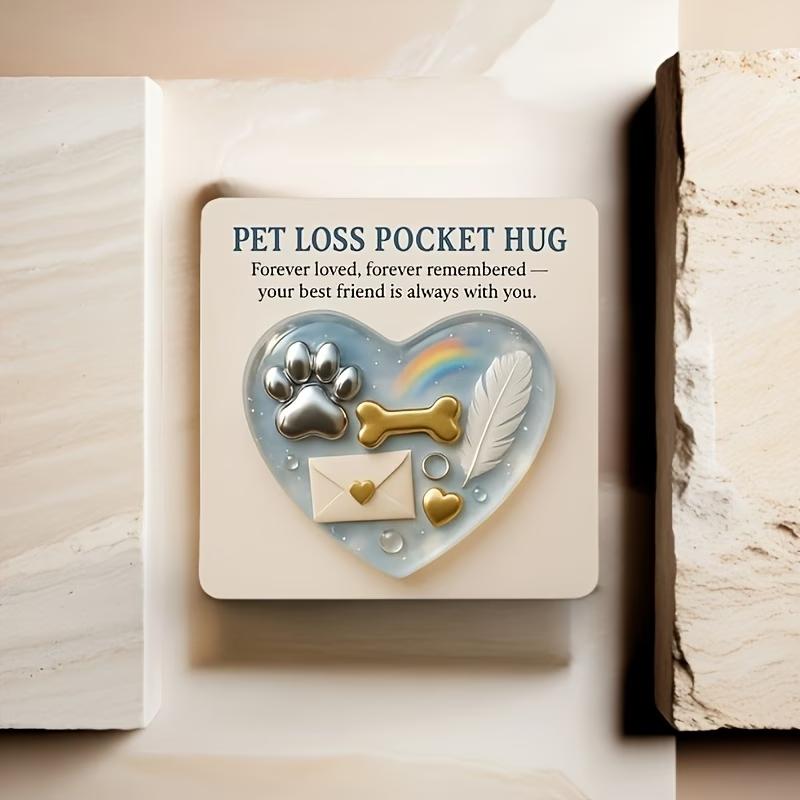 Dog Pocket Hug Memorial Card,2D Heart Keepsake,Inspirational Hug Token,Comfort Gift for Pet Lovers,Remembrance for Beloved Dog