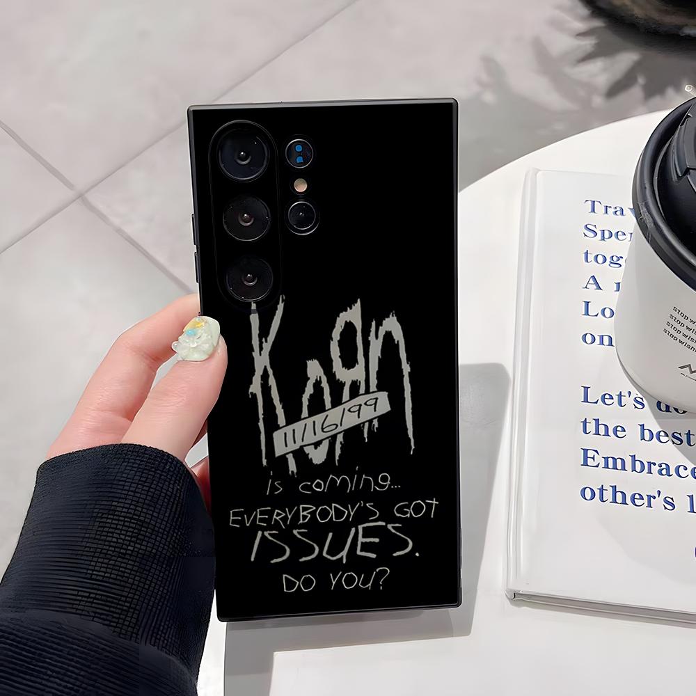K-Korn Hot Metal Rock Band Phone Case For Samsung S26 Ultra S25 Edge Ultra S23 S22 S21 S20 Ultra Plus S24 Fe  Cover
