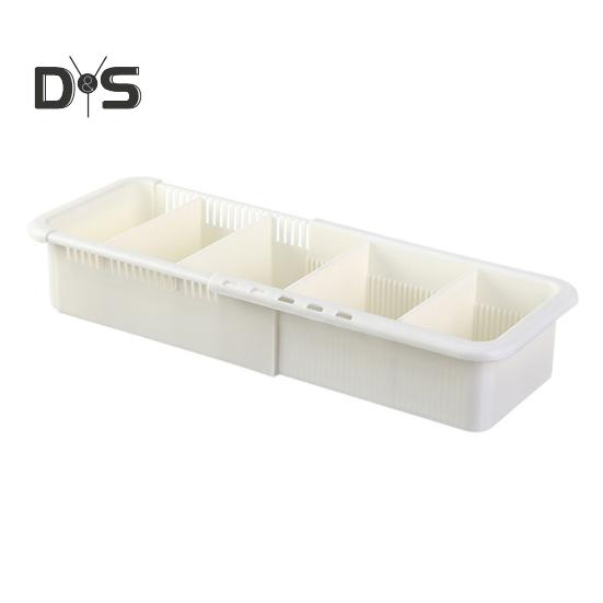 

Выдвижной ящик для хранения с закругленными углами без заусенцев, большой емкости, многоцелевой, расширяемый, органайзер для ванной комнаты бежевый