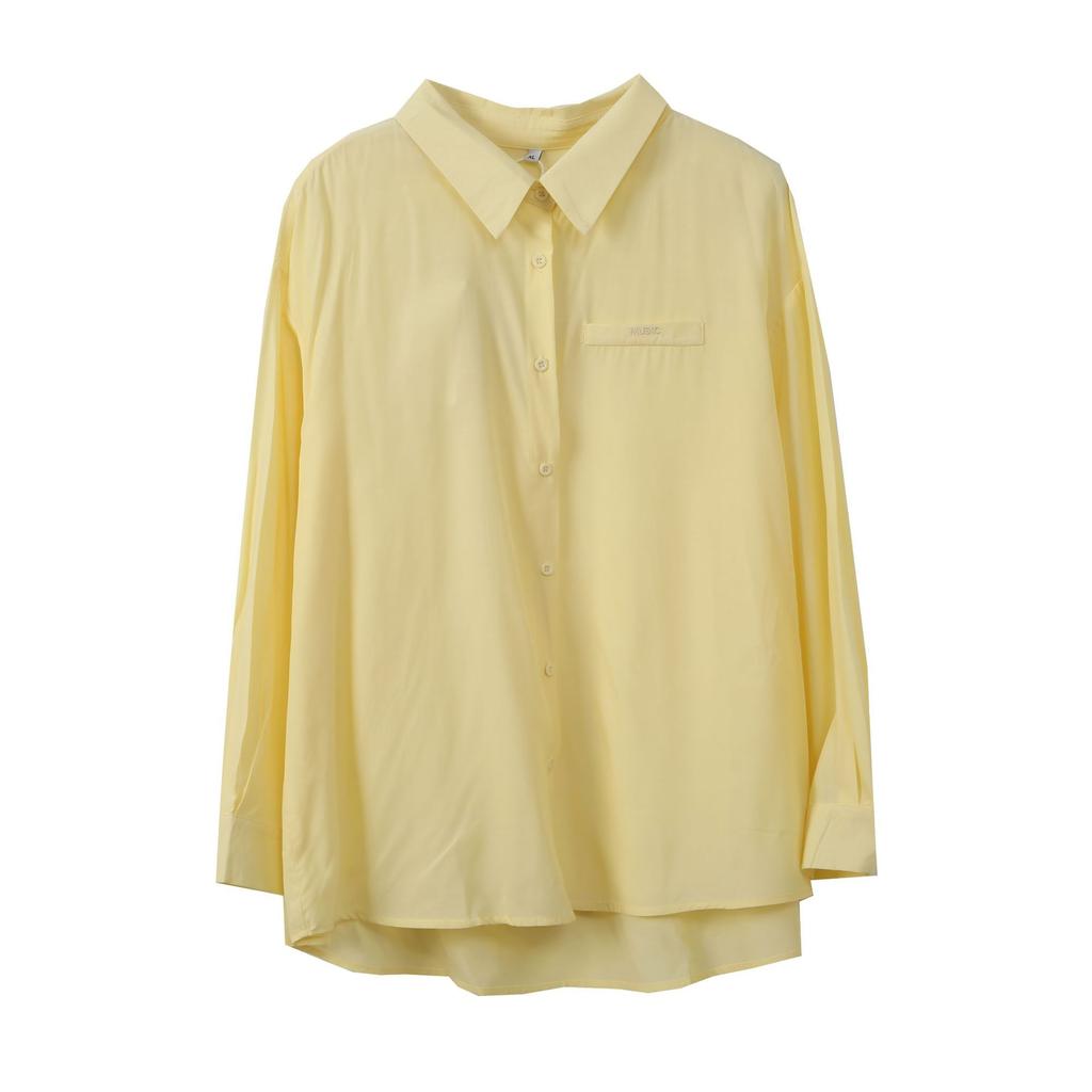 Korean Gentle, Simple and Generous Shirt Women's Spring New Large-size Women's Clothing To Cover Meat and Sun Protection, with 210176.