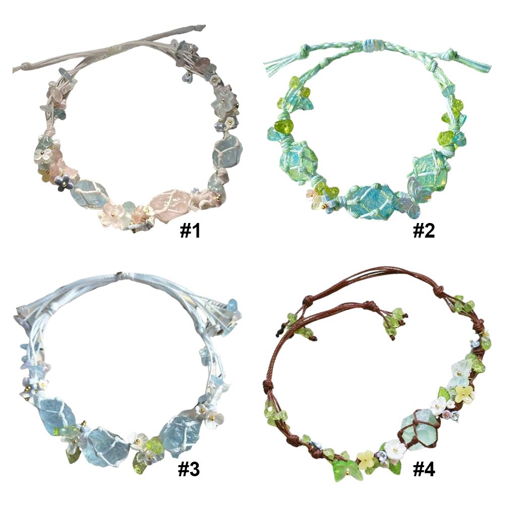 DIY Crystal Bracelet Material Pack Aesthetic Natural Stone Bracelet Exquisite Colorful Gravel Bead Bracelet for Friends Gifts