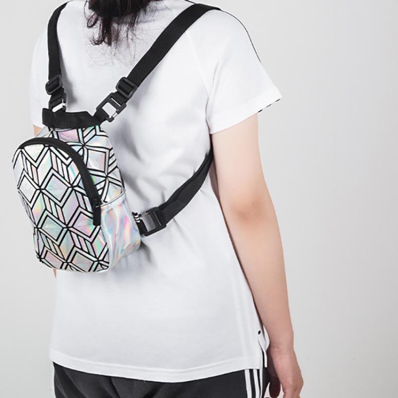 adidas Originale Polyurethan Kunstleder Rucksack Mini Unisex Schillernde Farbe Silber Adidas GE5448