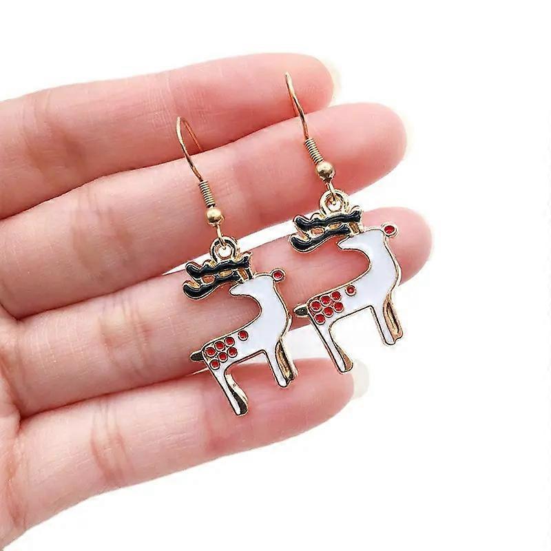 Beautiful Earrings with Cute Reindeer Gold Plating Rhinestone Christmas