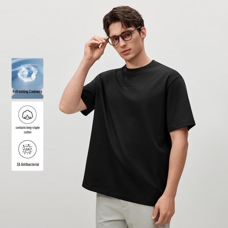 EMZ Men s Business Casual Round Neck T-Shirt 5G7506603 3XL/56 чёрный