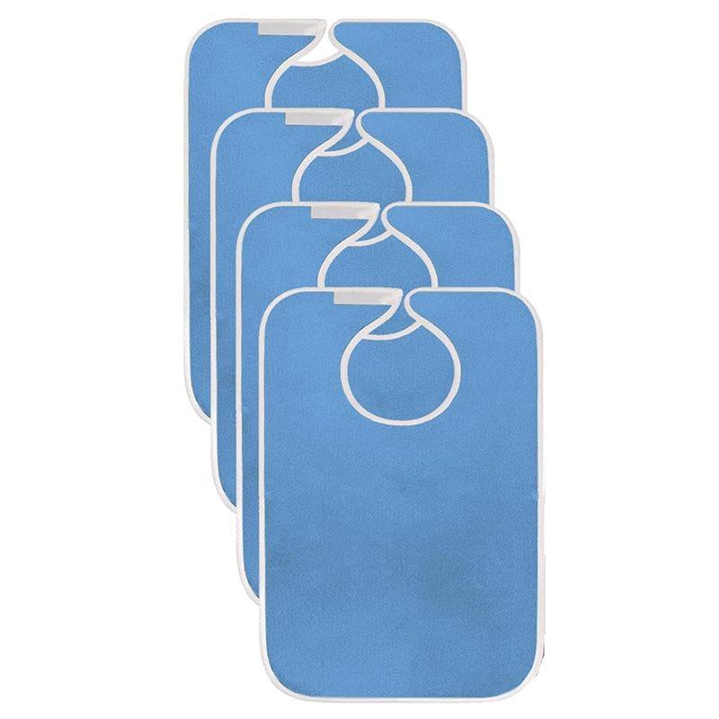 4Pcs Terry Cloth Adult Bibs For Elderly Women Men Adjustable For Eating Clothing Protectors