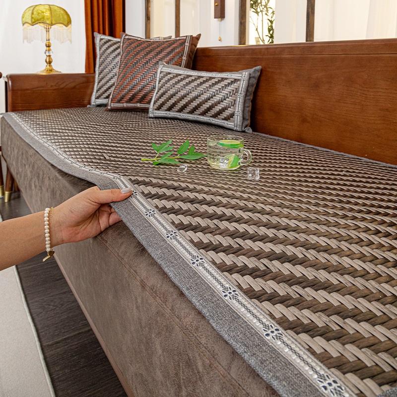 

Подушка для дивана, летняя противоскользящая подкладка из ротанга для дивана из палисандра, прямой диван, набор, мягкая, дышащая, удобная подушка для сиденья 70*180cm серый