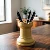 Chess Cart Pen Holder 3D Printed Chess Piece Desk Organizer Minimalist Makeup Brush Storage Cup for Home Office School Supplies