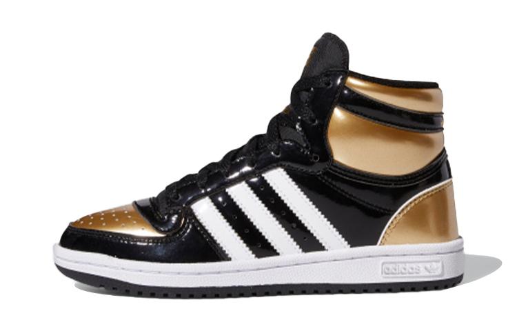 Adidas Top Ten Rb J High top Kids Skateboarding Shoes Black Gold White Teenagers FY5486 36⅔