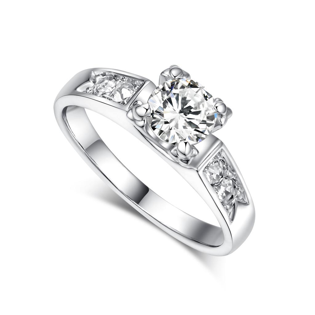 Double Fair 0.5 Carat Cubic Zircon Wedding Rings For Women Rose Gold Color Engagement Dating Cupple Ring Trend Jewelry R249