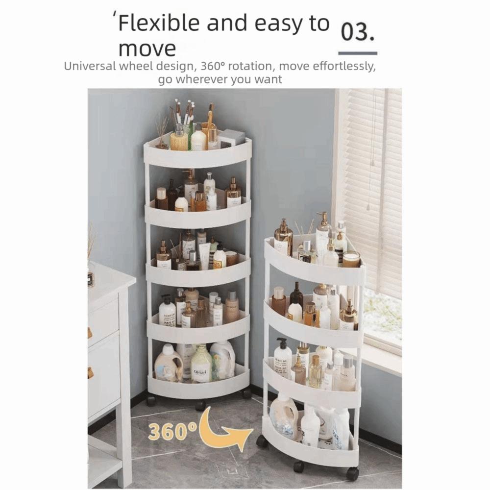 Large Capacity Bathroom Storage Rack Multi-Tier Mobile Storage Rack Corner Storage Rack Bathroom