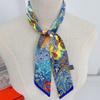 Floral Print Lightweight Polyester Scarf Versatile Hair Bandana Neck Wrap Summer Fashion Accessory