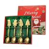 4Pcs Stainless Steel Christmas Coffee Spoons Christmas Trees Santa Tea Spoon Gingerbreads Man Dessert Drink Mixing Spoon