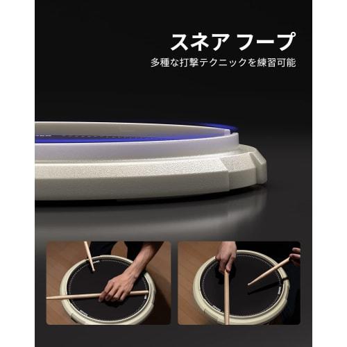 Donner 12-inch White Drum Practice Pad and Snare Drum Stand Kit with Quiet, High-Fidelity Stand, 3 Pairs of Drumsticks, and Storage Bag for Easy Trans