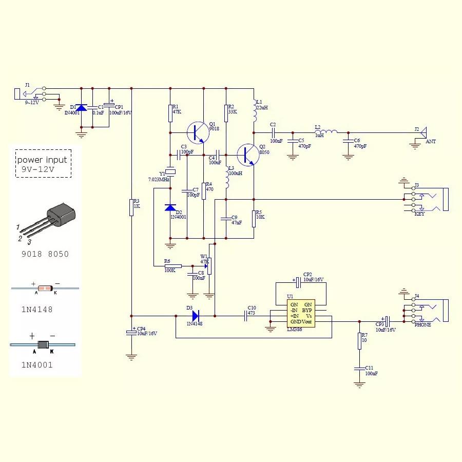 Transceiver Pixie Qrp 7Mhz Cw 1.2W Diy Kit