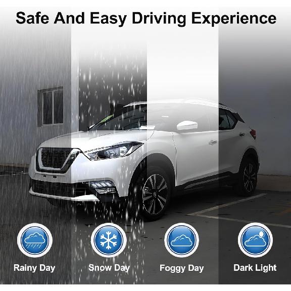 Daytime Running Lamp for Nissan Kicks 2017-2019, Amber&White&Blue Front Bumper Fog Lights Turn Signal LED