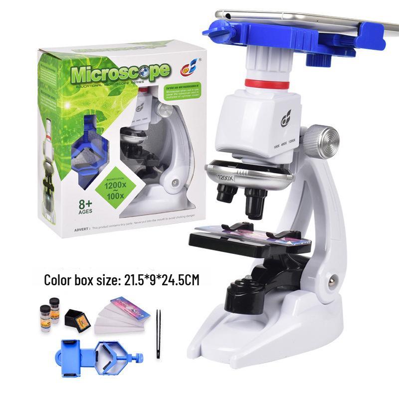 Microscop Biologic HD de Mare Putere pentru Studenți - Jucărie Științifică Educațională cu Suport pentru Telefon
