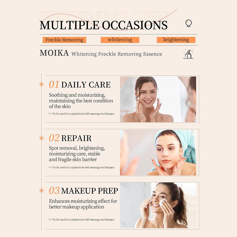 MOIKA Whitening Freckle Removing Essence Skin Tone Serum Fade Acne Mark Brightaening Beauty Skin Care Products 30ml