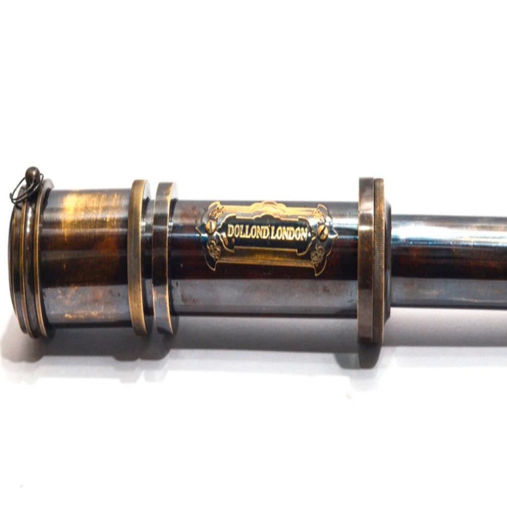 Vintage Brass Spyglass Telescope – 40 Cm Engraved Steampunk Pirate Design, Antique Brass Finish
