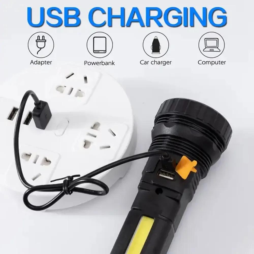 1PC Multi-function Solar LED Flashlight Outdoor Long Range Torch Emergency Power Bank LED Solar Flashlight olight torch