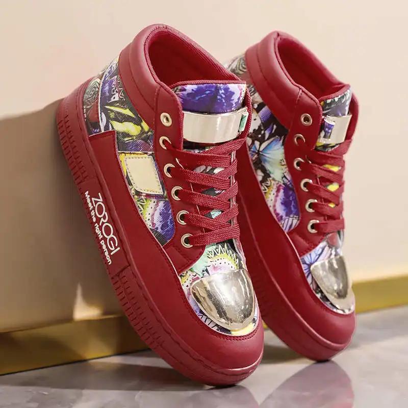 Fashion Thick Heel Round Toe Woman's Lady Sports Shoes Ladies Sneakers Luxury Brand Purple Tennis Snow Boots Tenya Fashion-man