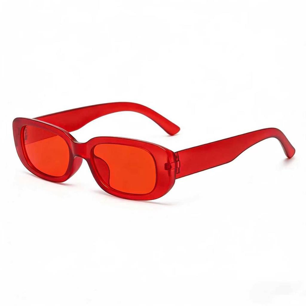 Trendige europäische & amerikanische Damen Sonnenbrille mit kleinem Rahmen, quadratisch - Olivgrün & bunte Bonbonfarben