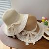 Fashionable Straw Hat For Women With Butterfly Bow Fringes And Geometric Patterns