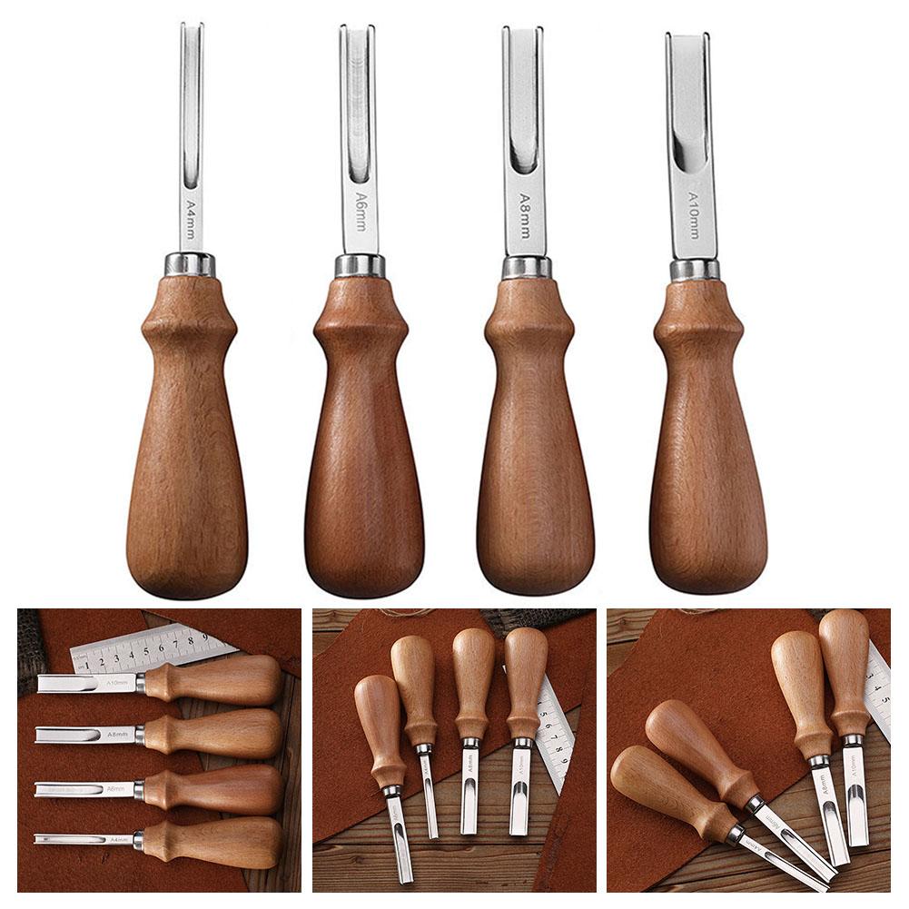 Craft Edge Beveler Leather Skiving Tool Cutting DIY Handmade Skiving Beveling 10mm 6mm Groove 4mm Stainless Steel