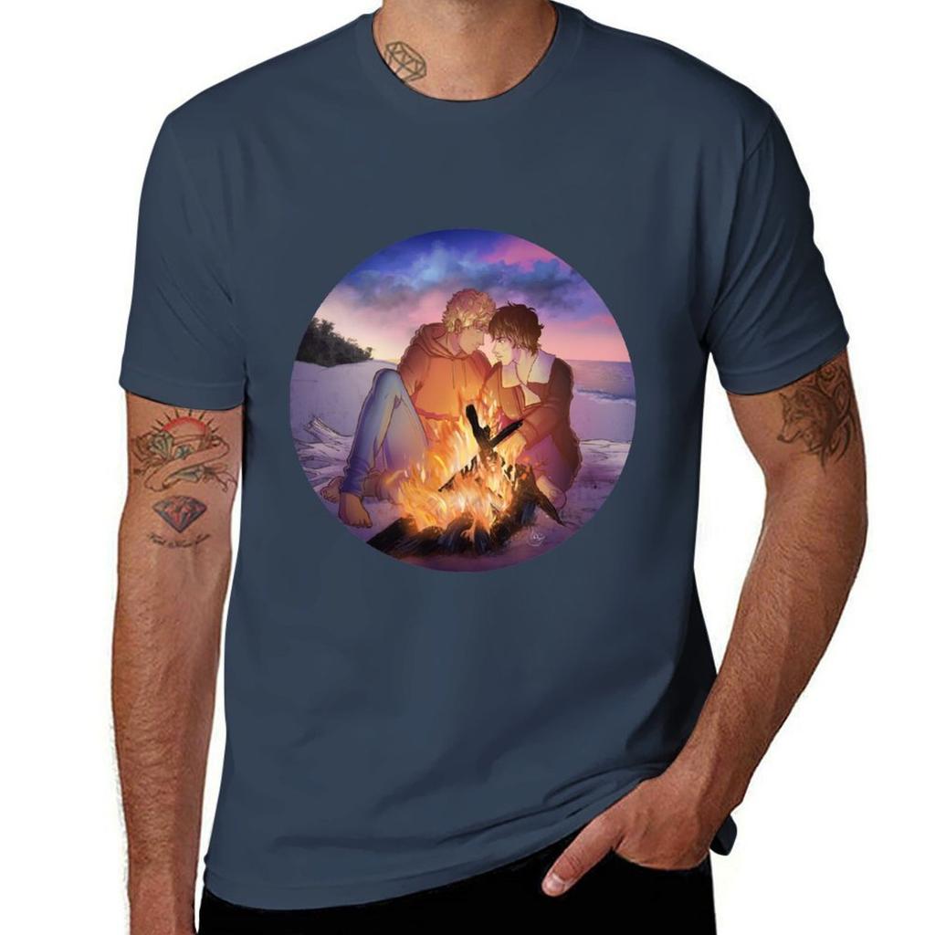 Bonfire Heart, A Solangelo Fan Art T-shirt Cotton T Shirts High Quality Anime Tshirt T Shirts For Man Cotton Funny T-shirt