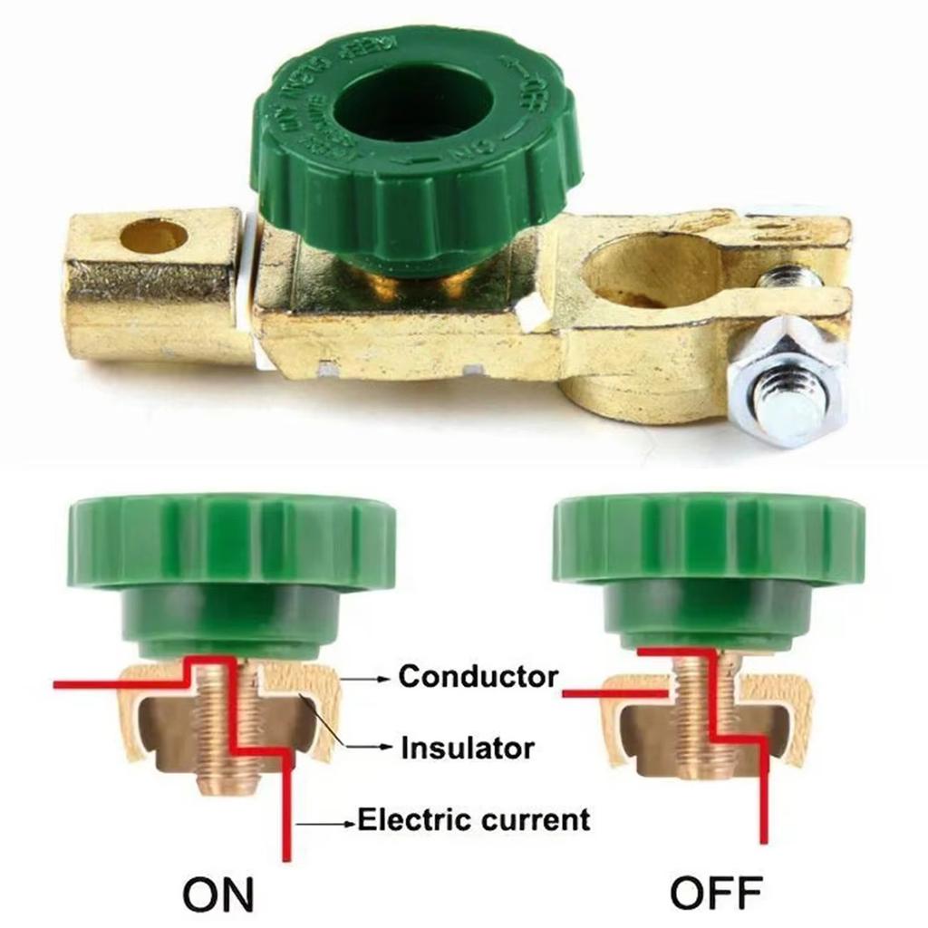 Car Battery Switch Battery Terminal Link Switch Automatic Circuit Breaker Car Battery Power-off Switch Quick Cut-off Disconnect Protector RV 12V-24V