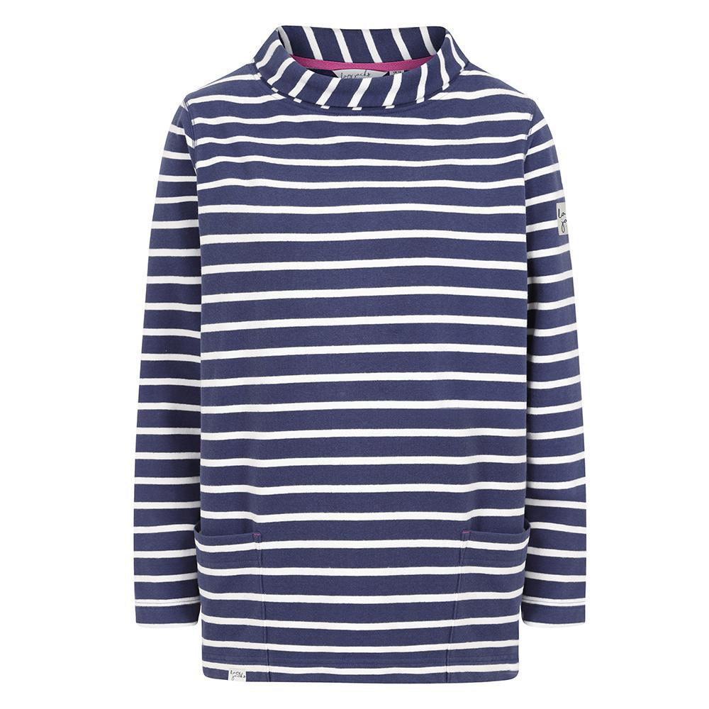 Lazy Jacks Womens/Ladies Striped Roll Neck Sweatshirt