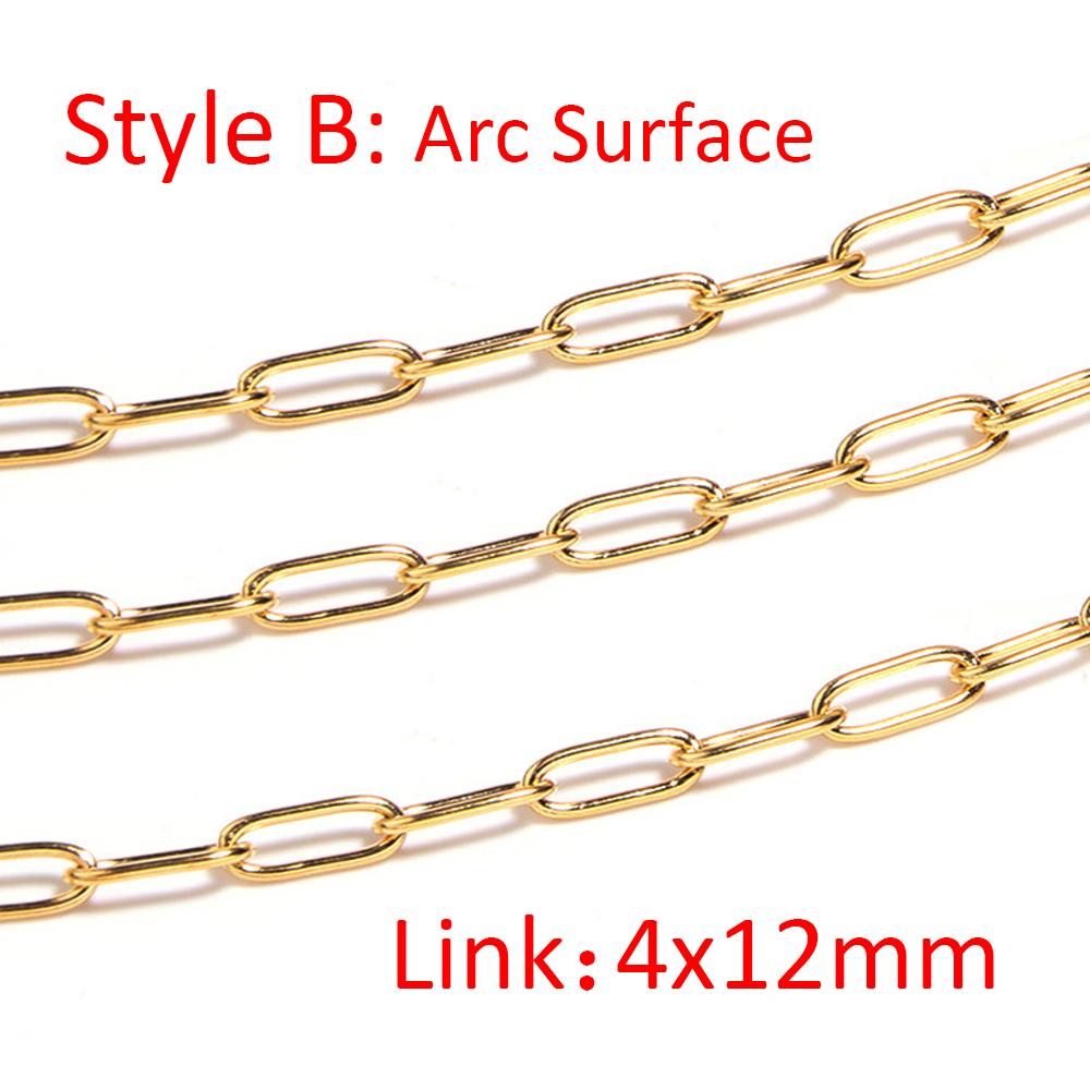 No Fade 1meter 4mm Stainless Steel Chain Cable Gold Chains for Necklace Bracelet Anklet Jewelry Making Components Wholesale DIY
