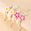 Distinctive Woven Beach Anklet with Floral Charm Stylish Adjustable Cotton Rope Foot Chain Jewelry for Women Girls