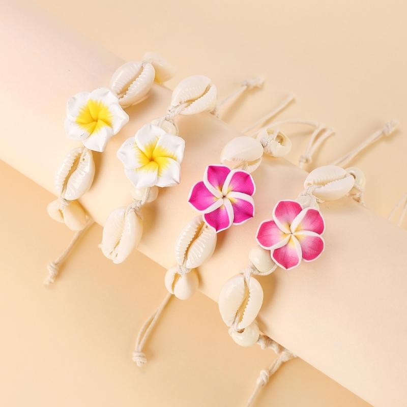 Distinctive Woven Beach Anklet with Floral Charm Stylish Adjustable Cotton Rope Foot Chain Jewelry for Women Girls