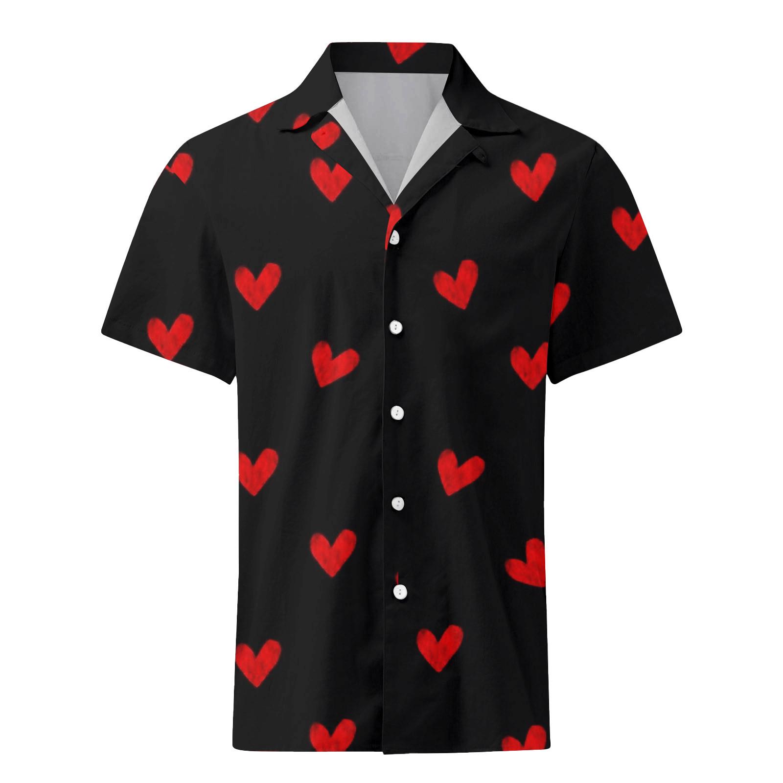 

Мужская повседневная рубашка с короткими рукавами и однобортным лацканом L