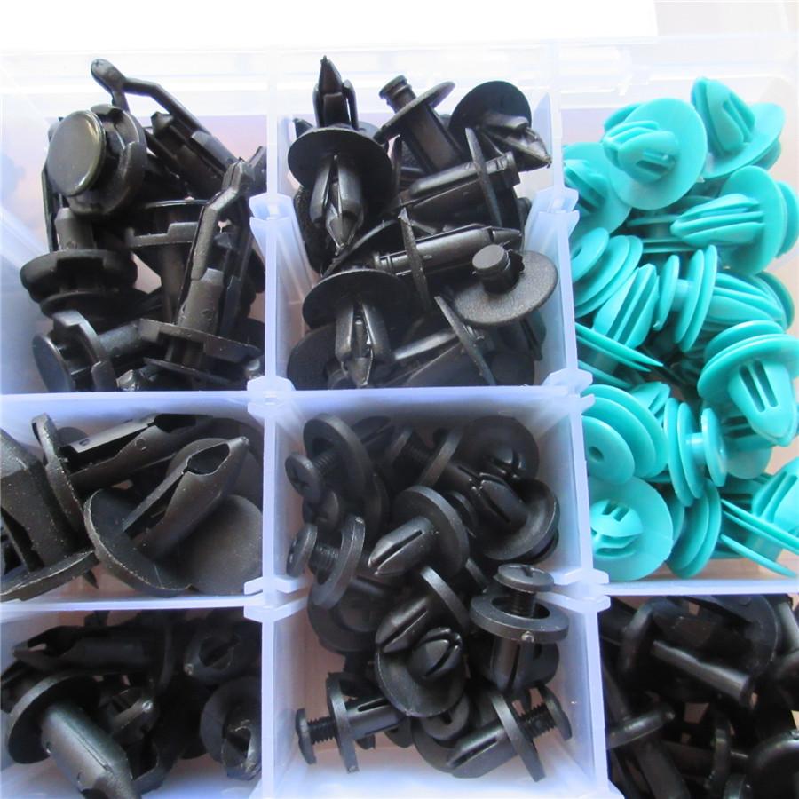 Mixed Auto Fastener Clip Plastic Box-packed Car Door Bumper Fender Liner  Fixed Clips 456pcs with Remover Tool