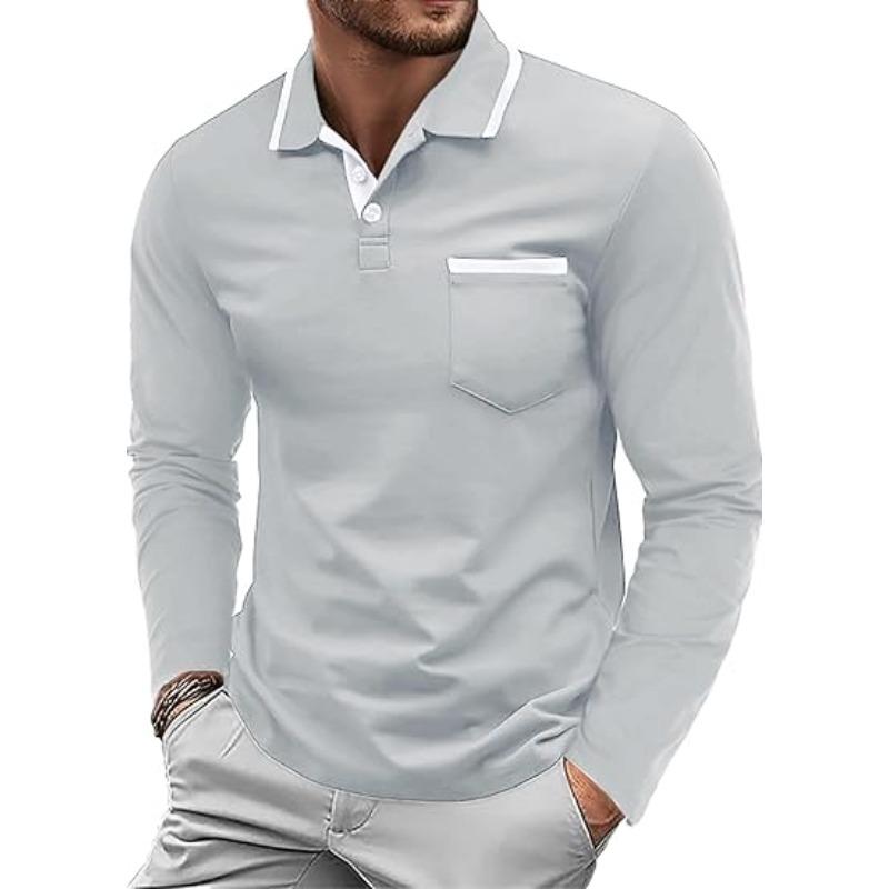 Askdeer Men's Polo Shirts Cotton Short Long Sleeve Polo T-Shirt Classic Casual Soft Golf Tee Shirts with Pocket