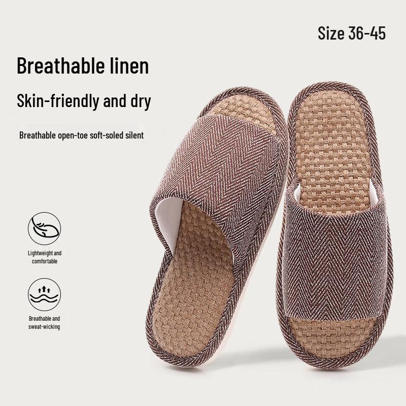 Guoluofei Flax Indoor Slippers 44-45
