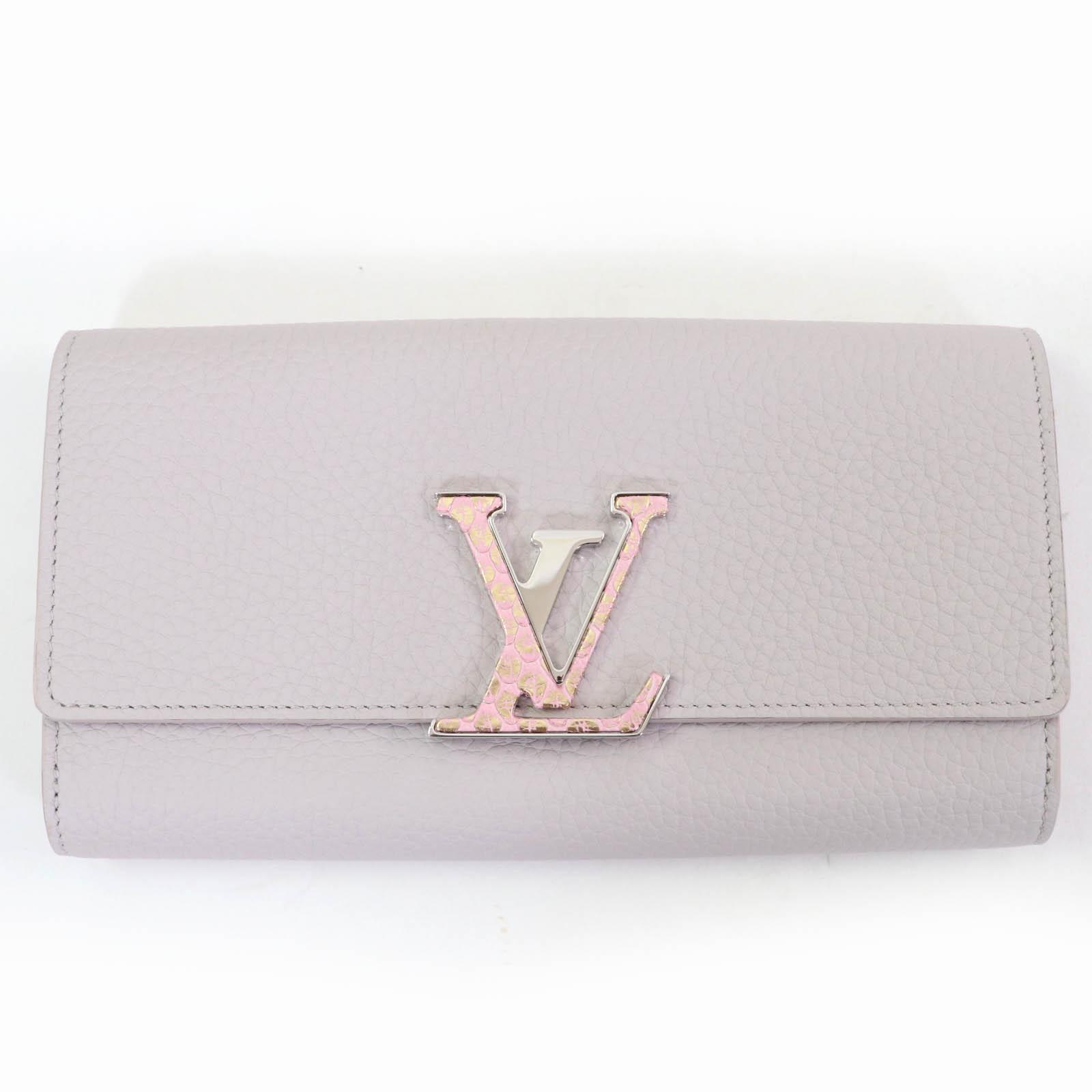 

LOUIS VUITTON Purse Portefeuille Capsine LV Python Leather Trimmed Wallet N87625 Used