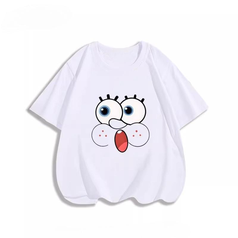 Potdemiel Summer SpongeBob SquarePants Pure Polyester Children's T-Shirt, Comfortable and Breathable, Suitable for Boys and Girls.