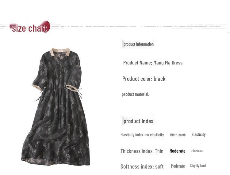 Women's Plus Size V-Neck Floral Color Block Ramie Shirt Dress - Spring/Summer 2026 Collection