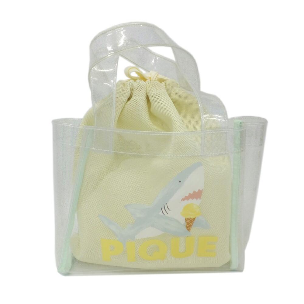

[Tenpaku] [GELATO PIQUE] Gelato Pique Vinyl Bag Lame Ice SHARK Transparent Pouch PWGB252575 Bag Women s Bag [Used]