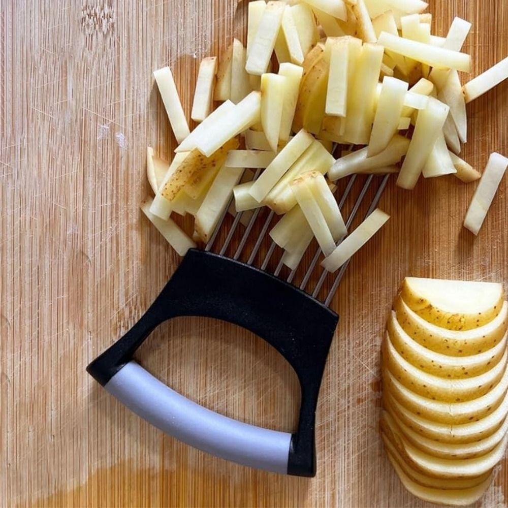 Stainless Steel Onion Slicer Holder Effortless Meat Tenderizer Needle  Kitchen Gadget