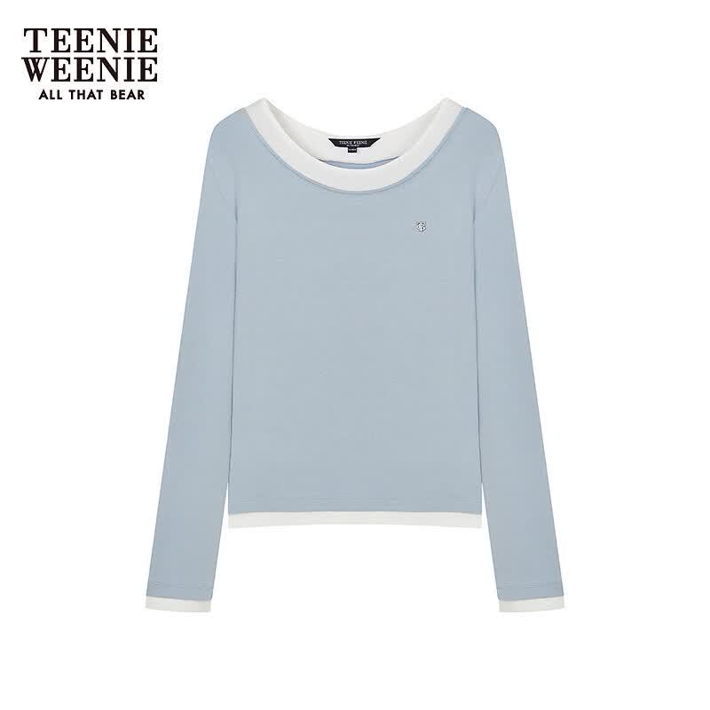 Teenie Weenie Women's Bear Letter Long Sleeve T-shirt