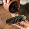 Alloy Bamboo Weaving Shape Tea Shovel Spoons Set Handmade Dustpan Shape Tea Trays Teaspoon Separator Vessel Teaware Accessories