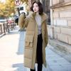 Medium and Long Cotton Clothes for Women, 2025 Winter New Style Korean Cotton-padded Clothes Over Knee Long Loose Thick Cotton-padded Coat